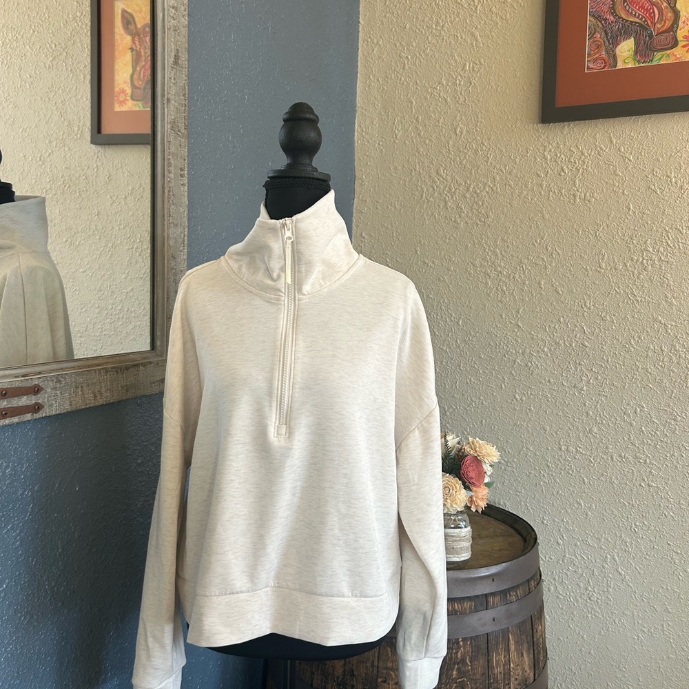 Avia Women's Cream Half-Zip Long Sleeve Pullover